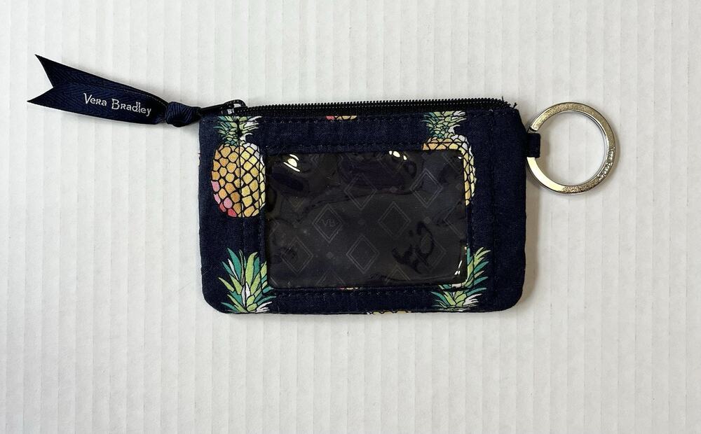 Vera Bradley Zip ID Pouch keychain Toucan Party Crab Pineapples Tropical Retired